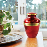 Red Banded Cremation Urn In Large