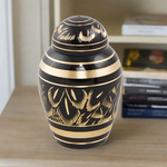 Radiance Elite Small Keepsake Urn Black and Gold Cremation Urn for Ashes