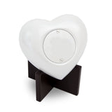 Teddy Bear Cremation Heart Urn For Infant In White