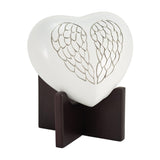 In Our Hearts Infant Cremation Urn Angel Wings In Pearl White