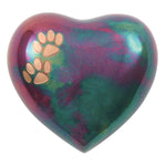 Arielle Raku Pet Paw Heart Keepsake and Dog Urn