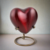 Crimson Red Heart Keepsake Urn