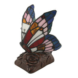 Butterfly Stained Glass Memory Lamp in Blue and Pink