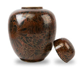 Amber Flower Cloisonne Cremation Urn