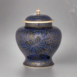 Royal Blue Cloisonne Cremation Urn