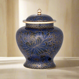 Royal Blue Cloisonne Cremation Urn