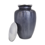 Dark Blue Enamel Finished Metal Alloy Cremation Urn In Extra Large