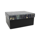 Modern Green and Black Marbled Glass Cremation Box In Large