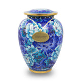 Blue Cloisonne Cremation Urn In Large