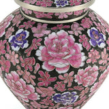 Filigree Cloisonné Floral Pink Cremation Urn in Large