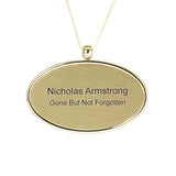 Gold Oval Pendant with Engraving