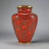 Nouveau Leaves Cloisonne Cremation Urn