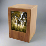 Cremation Photo Urn in Natural Wood