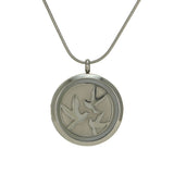 Round Pewter Birds Silhouette Pendant