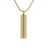 Bronze Cylinder Pendant With Cubic Zirconias