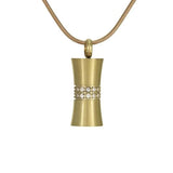 Bronze Hourglass Pendant With Cubic Zirconias