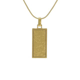 14K Gold Plated Bronze Textured Rectangle Cremation Pendant