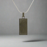 Onyx Textured Rectangle Cremation Pendant With Chain