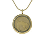 Round Bronze Cat Silhouette Pendant