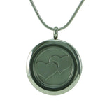 Round Pewter Hearts Pendant