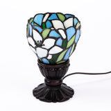 White Lily Stained Glass Memory Lamp