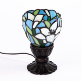 White Lily Stained Glass Memory Lamp