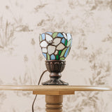 White Lily Stained Glass Memory Lamp