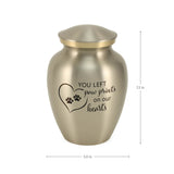 'You Left Paw Prints' Pewter Pet Urn Bundle