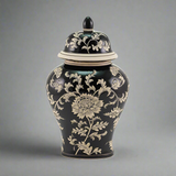 Black Lotus Temple Ceramic Cremation Urn