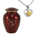 'Best Dog Ever' Ruby Pet Urn Bundle