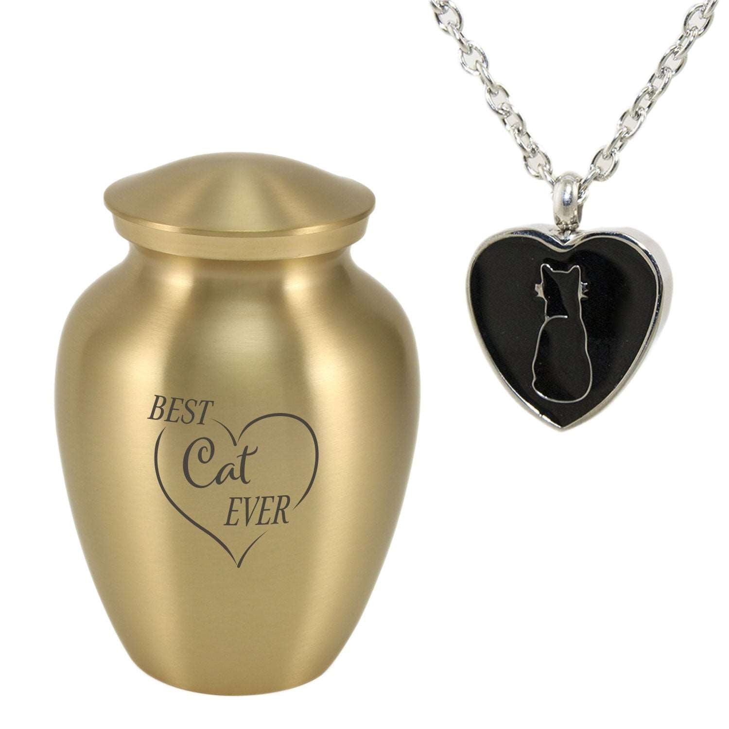 'Best Cat Ever' Bronze Pet Urn Bundle