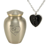 'Best Cat Ever' Pewter Pet Urn Bundle