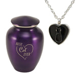 'Best Cat Ever' Purple Pet Urn Bundle