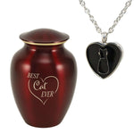 'Best Cat Ever' Ruby Pet Urn Bundle