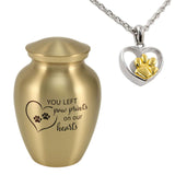 'You Left Paw Prints' Bronze Pet Urn Bundle