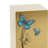 Cascade Bronze Cremation Urn With Blue & Yellow Butterflies