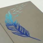 Cascade Pewter Cremation Urn with Blue Take Flight Feather