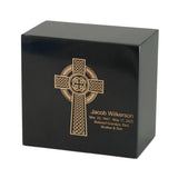 Keystone Black Marble Cremation Urn With Celtic Cross