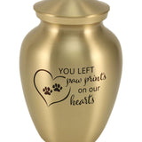 'You Left Paw Prints' Bronze Pet Urn Bundle