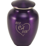 'Best Cat Ever' Purple Pet Urn Bundle