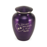 Near & Dear® Classic Expressions: "You Left Paw Prints" Purple Pet Urn in Small