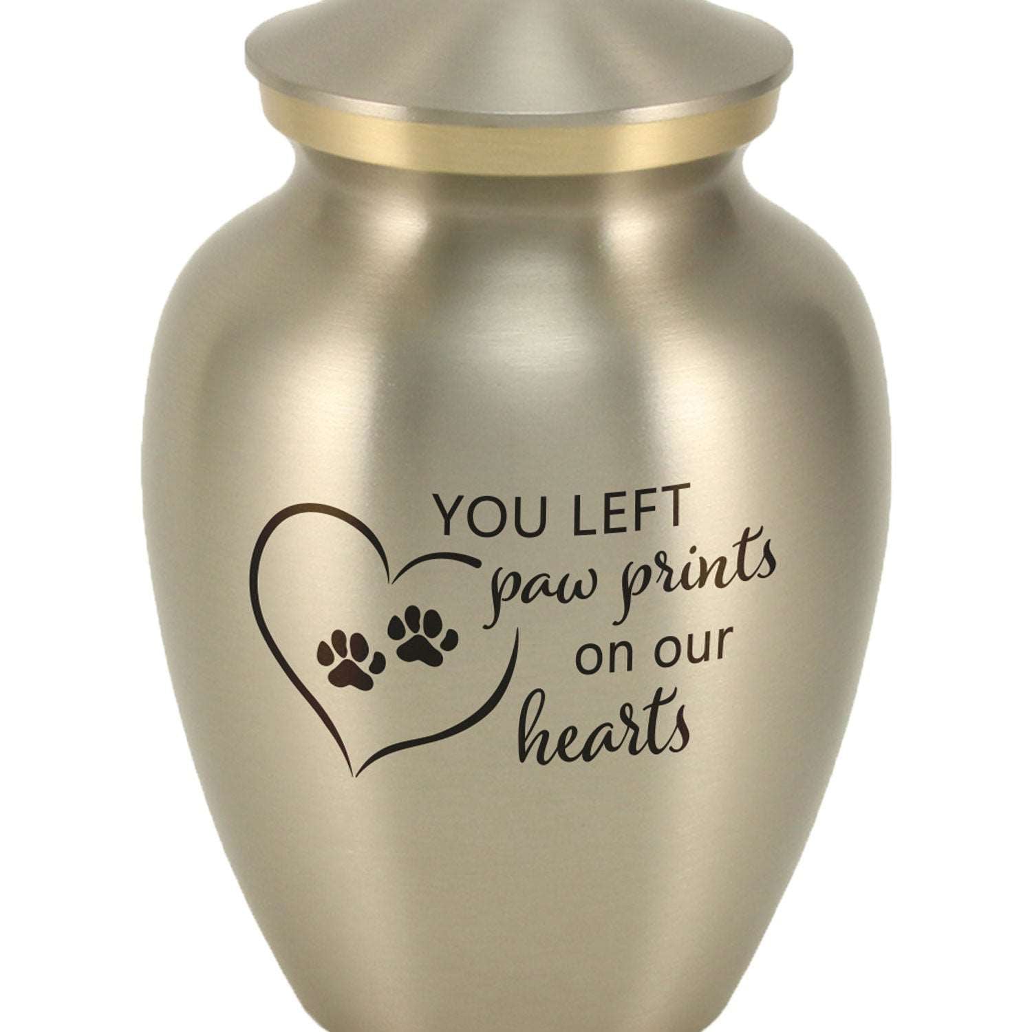 'You Left Paw Prints' Pewter Pet Urn Bundle