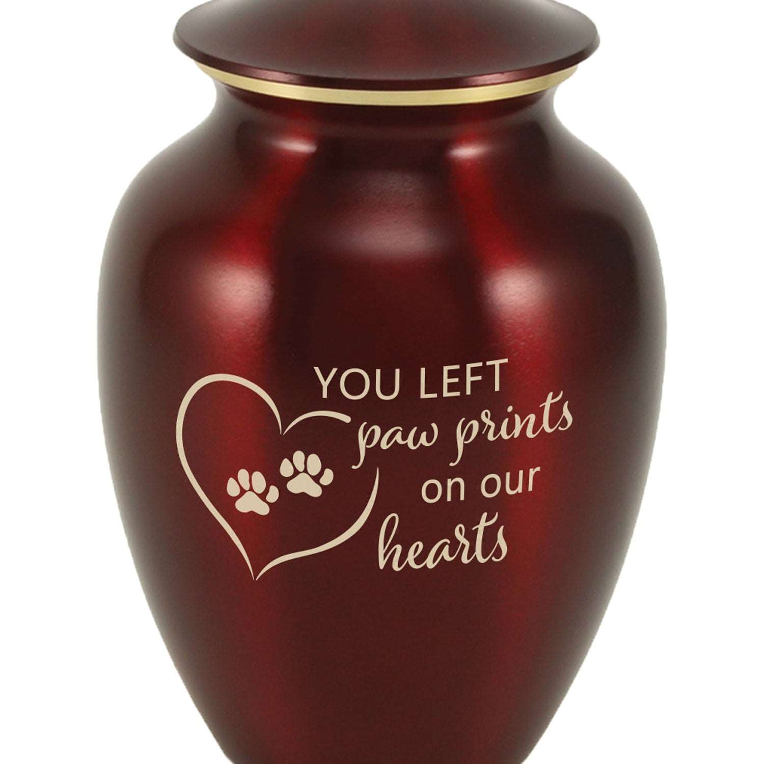 'You Left Paw Prints' Ruby Pet Urn Bundle