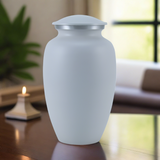 Grey White Classic Cremation Urn