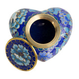 Cloisonne Blue Cremation Keepsake Heart