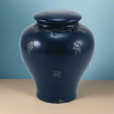 Linden Blue Ceramic Cremation Urn in Large