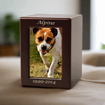 Cherry Pet Photo Cremation Urn In Small