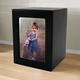 Black MDF Child Cremation Photo Urn