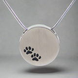 Paw Prints Cremation Necklace In Pewter