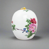 Pink Peony Ceramic Cremation Urn in Extra Small